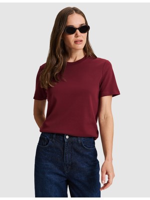 Pierre Cardin Bordo Regular Fit Basic Tişört 50331306 VR014