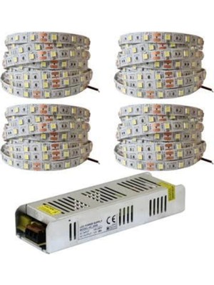 Econa 20 Metre 3 Cipli Günışığı Şerit LED ve 25 Amper Trafo (Metrede 60 Led)
