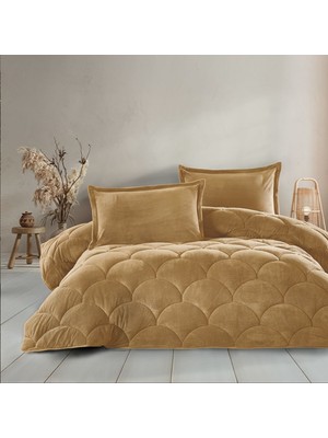Clasy Wellsoft Çift Kişilik Yorgan Çift Taraflı Fluffy V22 Hardal