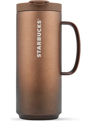 Starbucks® Taba Renkli Paslanmaz Çelik Kulplu Termos 473ML-11186808