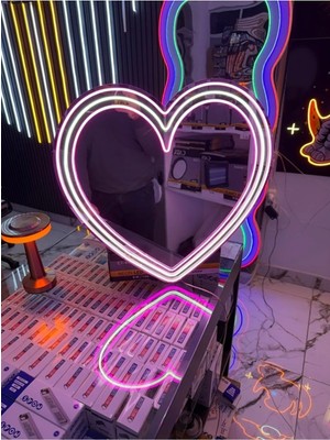 Dh Elektromarket Neon Pleksi Kalp Ayna 55 cm
