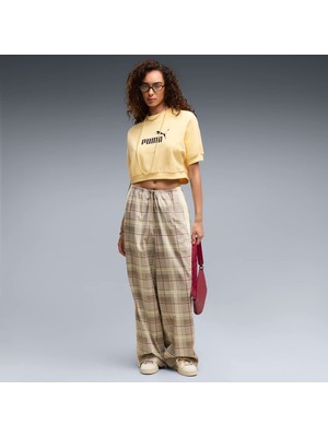 Puma Kadın Bej Puma T7 Tartan Woven Pants Bej Kadın Pantolon