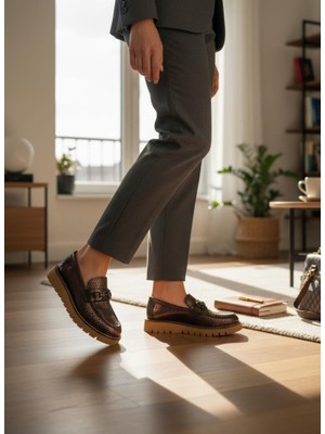Mammamia 3240 Hakiki Deri Günlük Kadın Loafer Ayakkabı