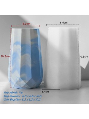 Silabor Alçı & Taş Tozu & Epoksi Hobi Döküm Çalışmaları Için Esnek Silikon Kalıp Vazo Kalıp 1 Adet 10.5cm 6.6cm