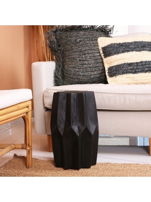 Mylamp Yamato El Yapımı Siyah Mungur Sehpa 30X45 cm