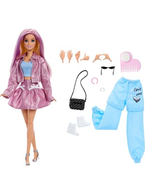 Barbie® Deluxe Style - You Create | 4 Kıyafeti, 4 Aksesuarı, 4 Değiştirilebilir Eli ve Renk Değiştiren Saçları Olan Barbie Deluxe Style Bebek JNC61