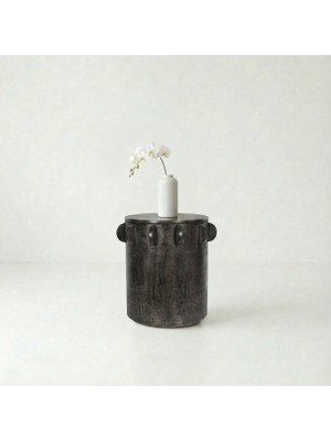 Mylamp Lal Vintage Toprak Rengi El Yapımı Mungur Sehpa 50X55 cm