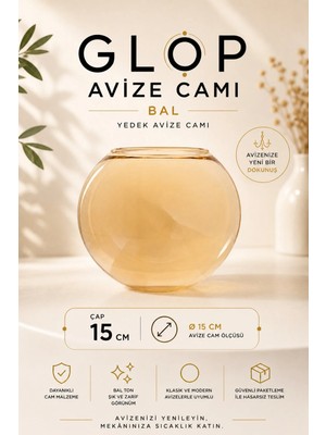 St. Morritz Glop Cam Bal Aydınlatma Glop Bal Avize Camı 15 cm Fanus Cam Avize Yedek Parça
