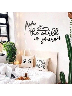 St. Morritz 'the World Is Yours' Ahşap Dekoratif Duvar Yazısı 'hometablo'