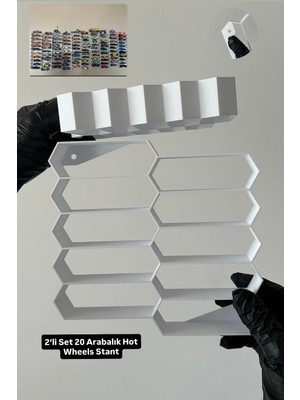 Ufak Bi Dükkan 2’li Set 20 Arabalık Hw Stant -Oyuncak Araba Rafı-Koleksiyon 1:64 Ölçek