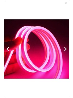 St. Morritz Neon Esnek Şerit LED 2 Metre Pembe LED +Güç Fişi 220 Volt Fiş