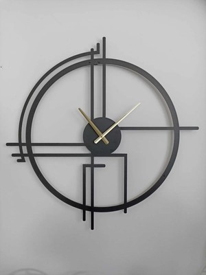 St. Morritz Querencia Metal Siyah Duvar Saati 1,5 mm Kalınlık 75X75 cm