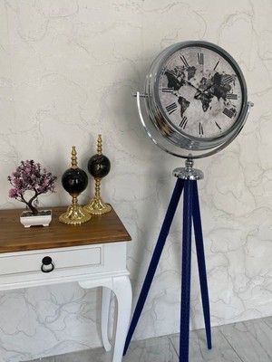 St. Morritz 150 cm Krom Metal Ayaklı Tripod Saat