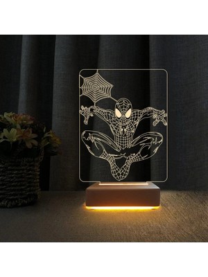 St. Morritz Örümcek Adam Çocuk Odası Gece Lambası 3D Doğum Günü Hediyesi