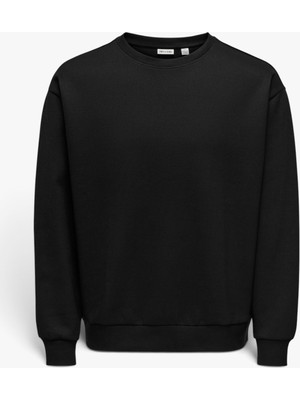 Only & Sons Onsdane Aırflex Rlx Ls Crew Sweat Noos Erkek Siyah Sweatshirt - 22039234