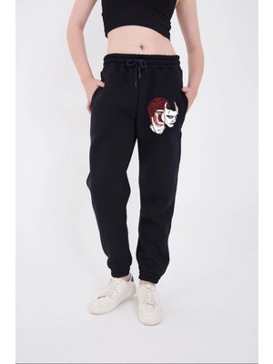 Hace Bazaar Lastikli Baskılı Eşofman Pantolon - Lacivert -Hcb