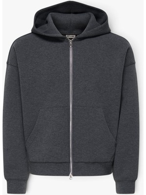 Only & Sons Onsgoyle Boxy Ls Scuba Zıp Hoodıe Noos Erkek Gri Sweatshirt - 22035193
