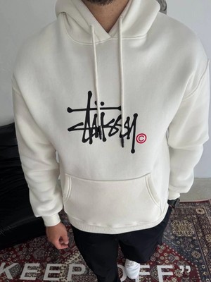 MidasTech Üç Iplik Kapşonlu Baskılı Sweatshirt - Beyaz