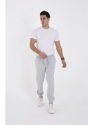 MidasTech Kışlık Üç Iplik Lastikli Eşofman Pantolon - Gri