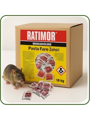 Volkan Ziraat Mühendislik Ratimor Pasta Formülasyonlu Kemirgen Yemi Kulsan 10 kg - Sıçan ve Lağım Faresi Popülasyonunu Hızla Kontrol Altına Alan Etkili Biyosidal Pasta
