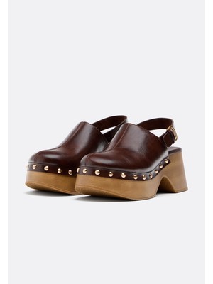 Allbucks Stradivarious, Zımbalı Çivili Platform Sabo Terlik Sandalet ABSTR00042