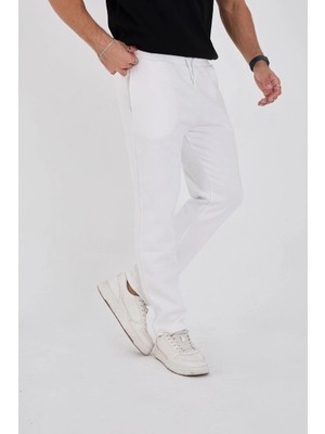 Beruflic Erkek Üç Iplik Basic Eşofman Pantolon - Beyaz