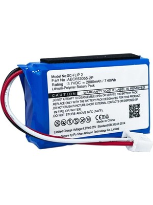 Skygo Jbl Flip 2 Uyumlu 3.7V 2000 Mah Soketli Batarya