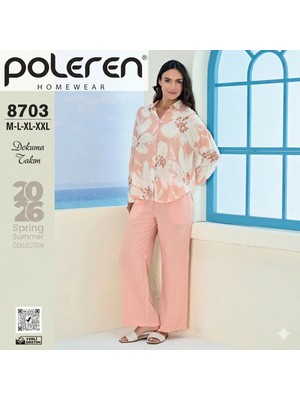 Poleren %100 Viskoz Dokuma Pijama Takımı Xl Beden