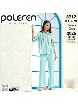 Poleren %100 Viskoz Dokuma Pijama Takımı M Beden