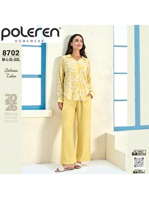 Poleren %100 Viskoz Dokuma Pijama Takımı M Beden