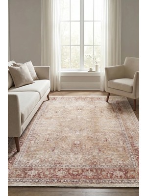 Livset Home Modern Dokuma Halı Krem Koyu Bej Salon Mutfak Antre Yolluk Oturma Odası Halısı F960B