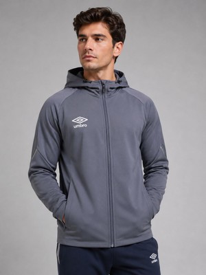Umbro Potter Hooded Erkek Antrasit Fermuarlı Kapüşonlu Spor Sweatshirt - FC0502