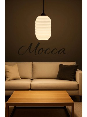 St. Morritz Dekoratif Avize Mocca Serisi Ev Ofis Veranda Mutfak Çap 20 cm Çevre Dostu Vegan Toz Tutmayan Tasarım