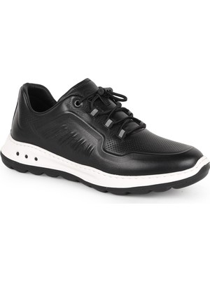 LBR Erkek Siyah Sneaker Hakiki Deri Hafif Eva Taban Rahat Günlük Yürüyüş Ayakkabısı H1133-1