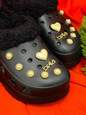 Akınalbella Akınal Bella E429 Kadın Taşlı Crocs Tarzı Kışlık Terlik Içi Yünlü 37 Beden