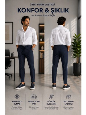 Serseri Jeans Erkek Rahat Kesim Pantolon – Yarım Lastikli Bel, Elastanlı Esnek Kumaş, Günlük ve Şık Kullanım