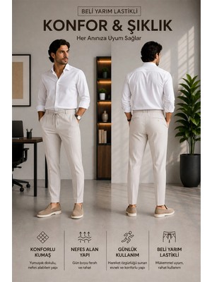 Serseri Jeans Erkek Rahat Kesim Pantolon – Yarım Lastikli Bel, Elastanlı Esnek Kumaş, Günlük ve Şık Kullanım