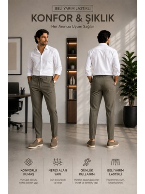 Serseri Jeans Erkek Rahat Kesim Pantolon – Yarım Lastikli Bel, Elastanlı Esnek Kumaş, Günlük ve Şık Kullanım