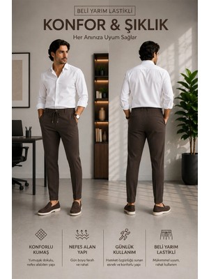 Serseri Jeans Erkek Rahat Kesim Pantolon – Yarım Lastikli Bel, Elastanlı Esnek Kumaş, Günlük ve Şık Kullanım