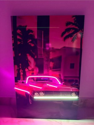 Dh Elektromarket Neon Klasik Araba Pembe 80X50 cm