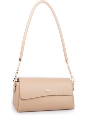 Nas Bag Kadın Sade Şık Omuz ve Çapraz Çanta (En 24 cm ;boy 12 cm ) Kum
