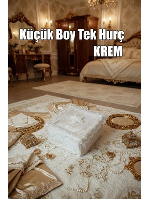 St. Morritz Çeyizlik Küçük Tek Hurç Çiçekli, Kadife Tek Hurç Çeyizlik Dantelli Hurç, Küçük Boy Hurç