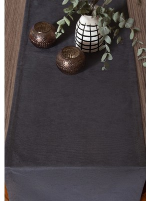 Gauze Fabric Design Safir Kadife Dokulu Dertsiz Ütü Istemeyen Yüksek Kaliteli Antrasit Runner