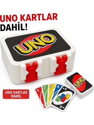 Chara Uno Kartları Için 3D Baskı Dayanıklı Oyun Kart Kutusu (Uno Kart Hediye) - Taşınabilir Saklama Kutusu (Kilitli Kapaklı)