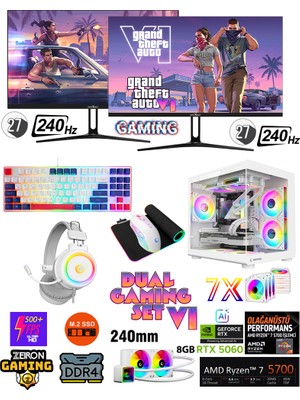 Zeiron White Chocolate X55 Ryzen 7 5700 16GB 512GB M.2 SSD⚡RTX5060 8gb Dual 27" 240Hz⚡Sıvı Soğutmalı Premium Oyuncu Bilgisayarı