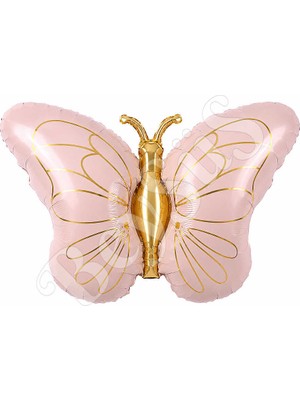 BeySüS Kelebek Folyo Balon Pembe Gold