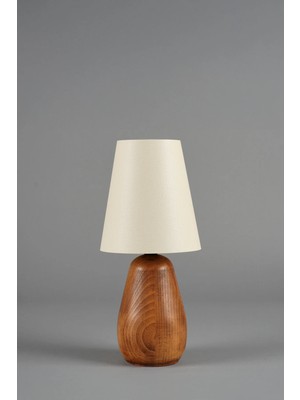 St. Morritz Fiora Ahşap Abajur Naturel-Finlin Krem (16X16X35 Cm)