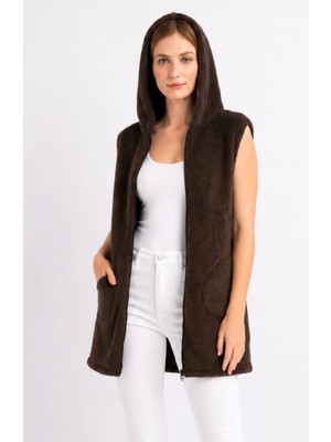 Sweet's Collection Yelek Kadın Uzun Tunik Welsoft Peluş