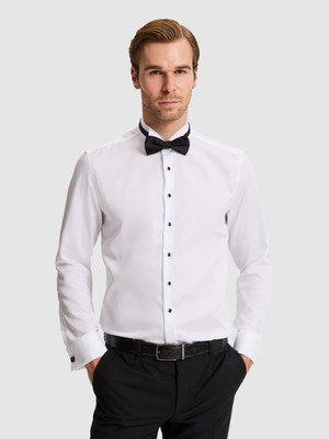 Cacharel Beyaz Slim Fit Smokin Gömlek 50333576 VR013