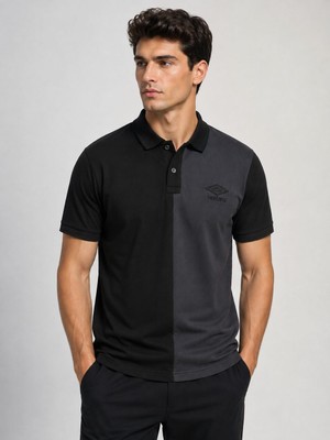 Umbro Vectör Kamp Erkek Siyah Pamuklu Polo Yaka Spor Tişört TF0620